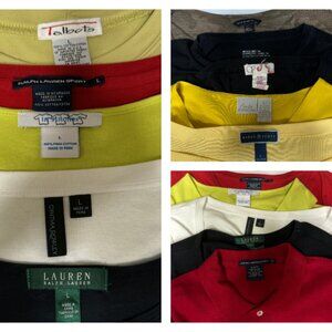 Womens LOT of 11 T-Shirt Knit Top L XL Short Sleeve Ralph Lauren Sport BUNDLE